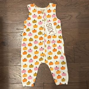 NWT Spearmint Love SIIX organic cotton baby girl jumpsuit fall autumn pumpkins